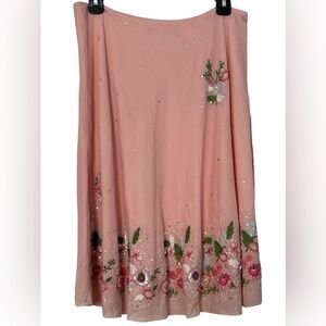 Intuitions Skirt Vtg Peach Flowy Sz 8
